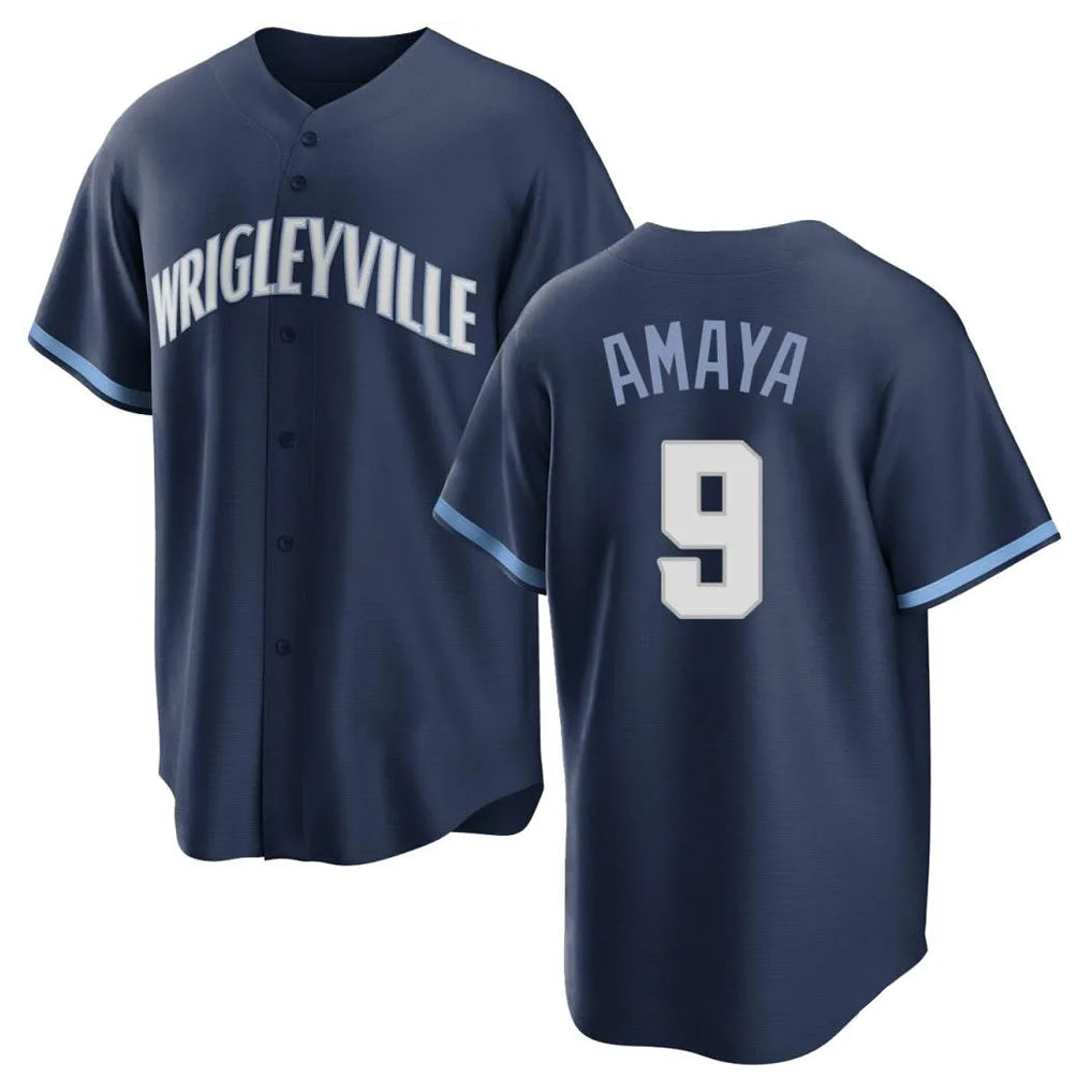 Crovyle C.Cubs #9 Miguel Amaya Player Navy City Connect Home Game Stitched Jerseys