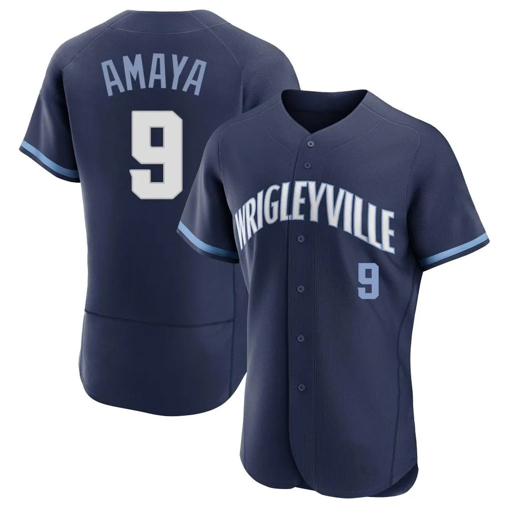 Crovyle C.Cubs #9 Miguel Amaya Player Navy City Connect Limited Elite Home Stitched Jerseys