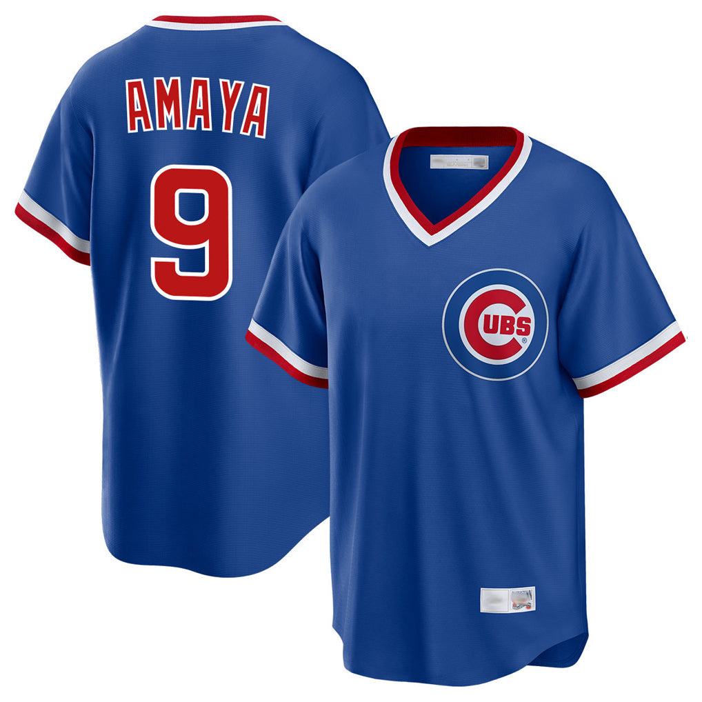 Crovyle C.Cubs #9 Miguel Amaya Player Royal T-shirt Cooperstown Collection Limited Stitched Jerseys