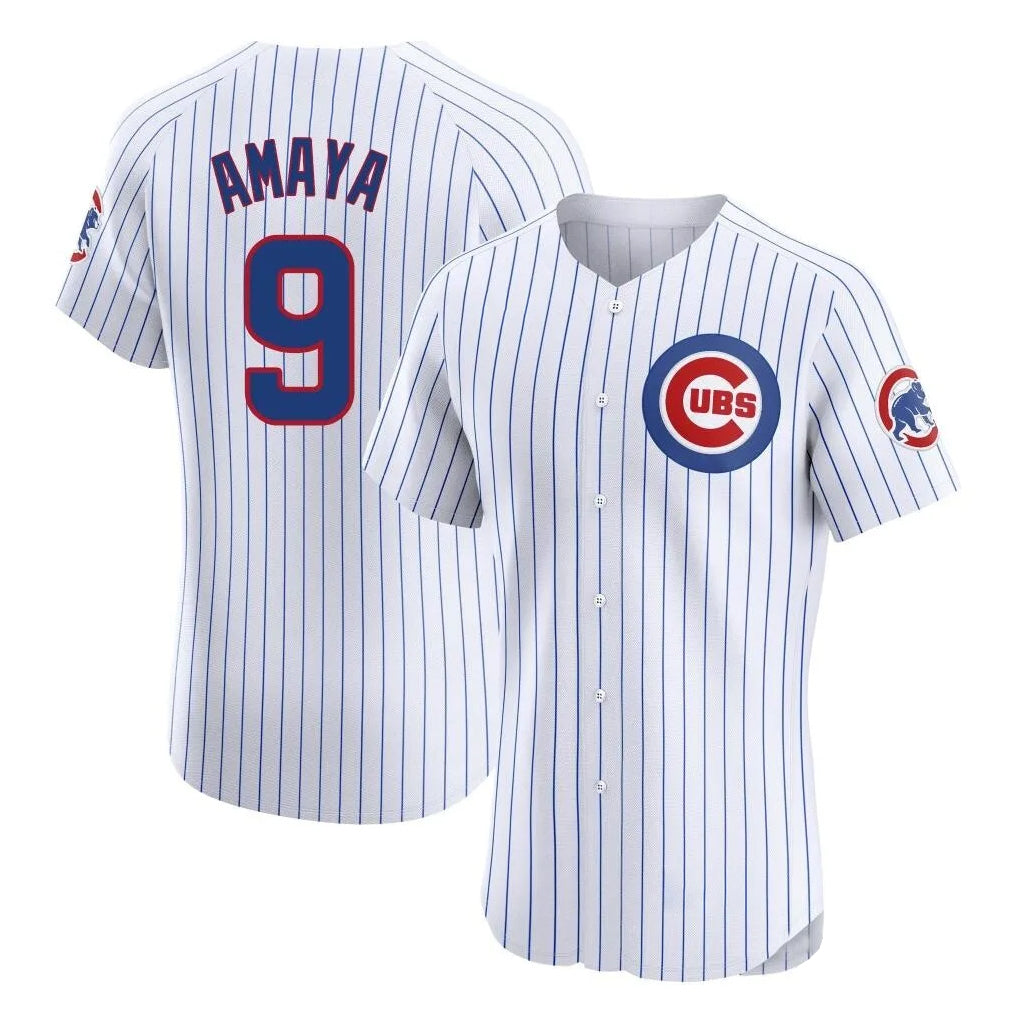 Crovyle C.Cubs #9 Miguel Amaya Player White Limited Elite Home Game Stitched Jerseys