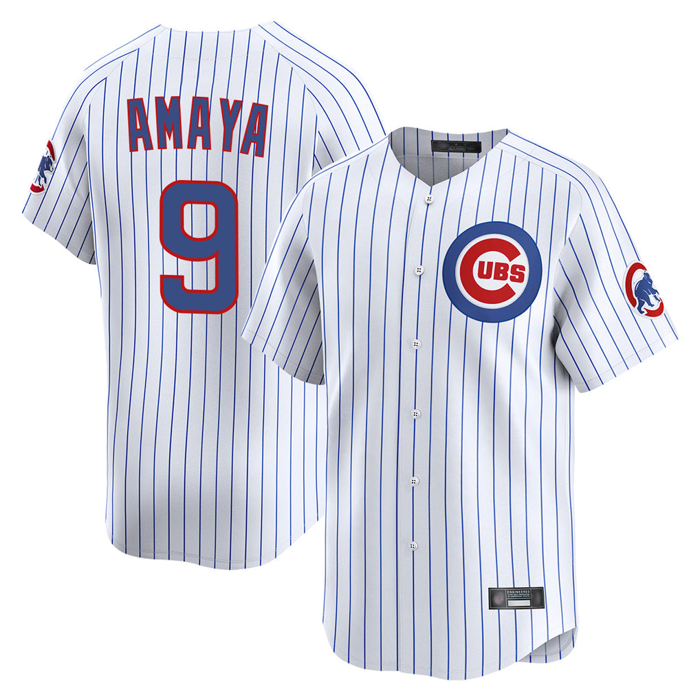 Crovyle C.Cubs #9 Miguel Amaya Player White Limited Home Game Stitched Jerseys