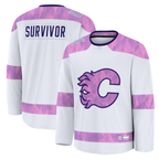 Crovyle C.Flames White Hockey Fights Cancer Survivor Practice Jerseys