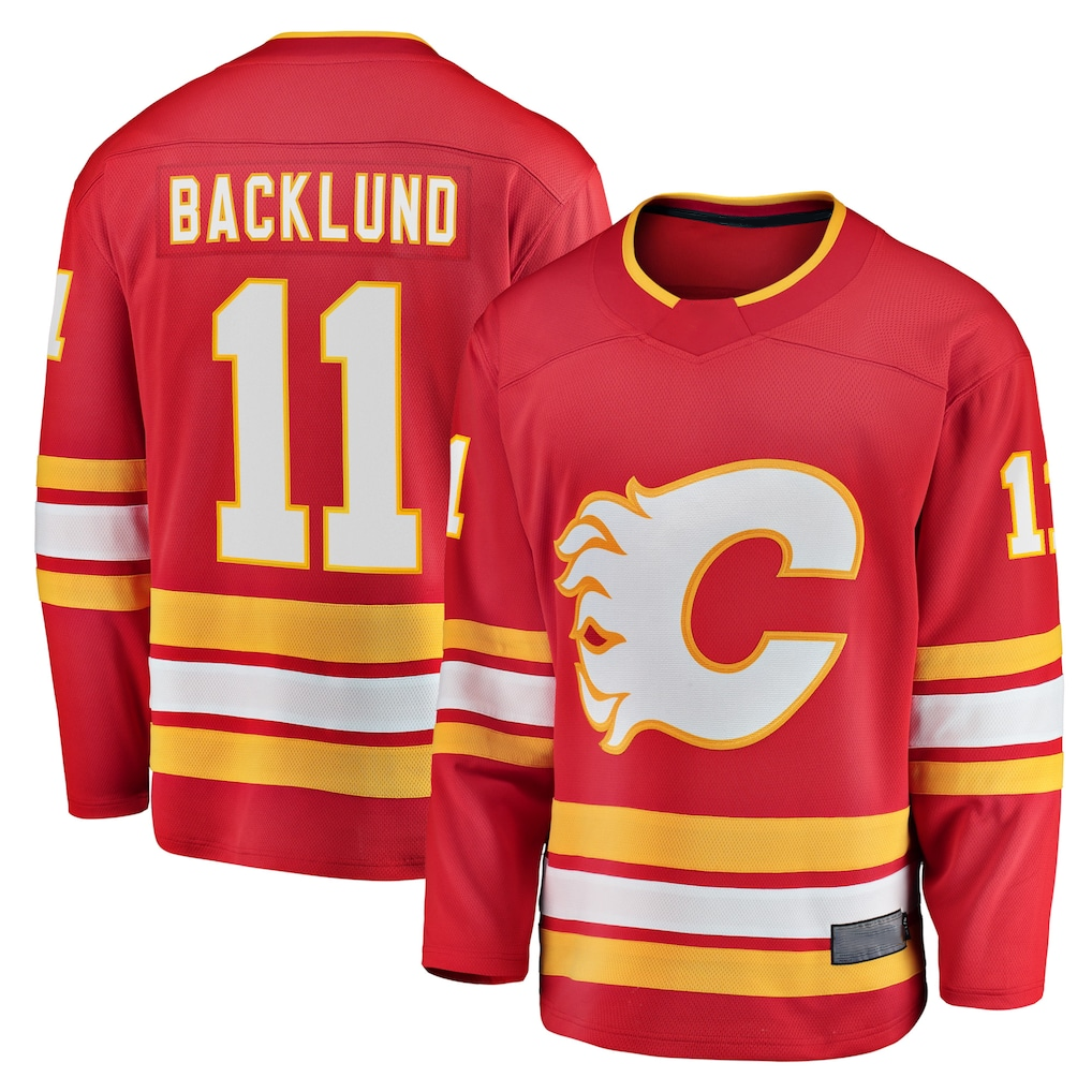 Crovyle C.Flames #11 Mikael Backlund Red Home Breakaway Player Jerseys