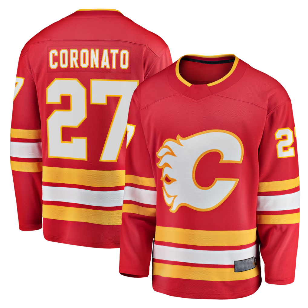 Crovyle C.Flames #27 Matt Coronato Red Home Breakaway Jerseys