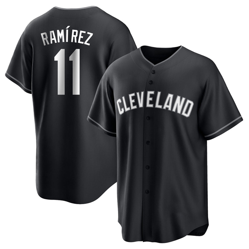 Crovyle C.Guardians #11 Jose Ramirez Player Black Home Game Stitched Jerseys