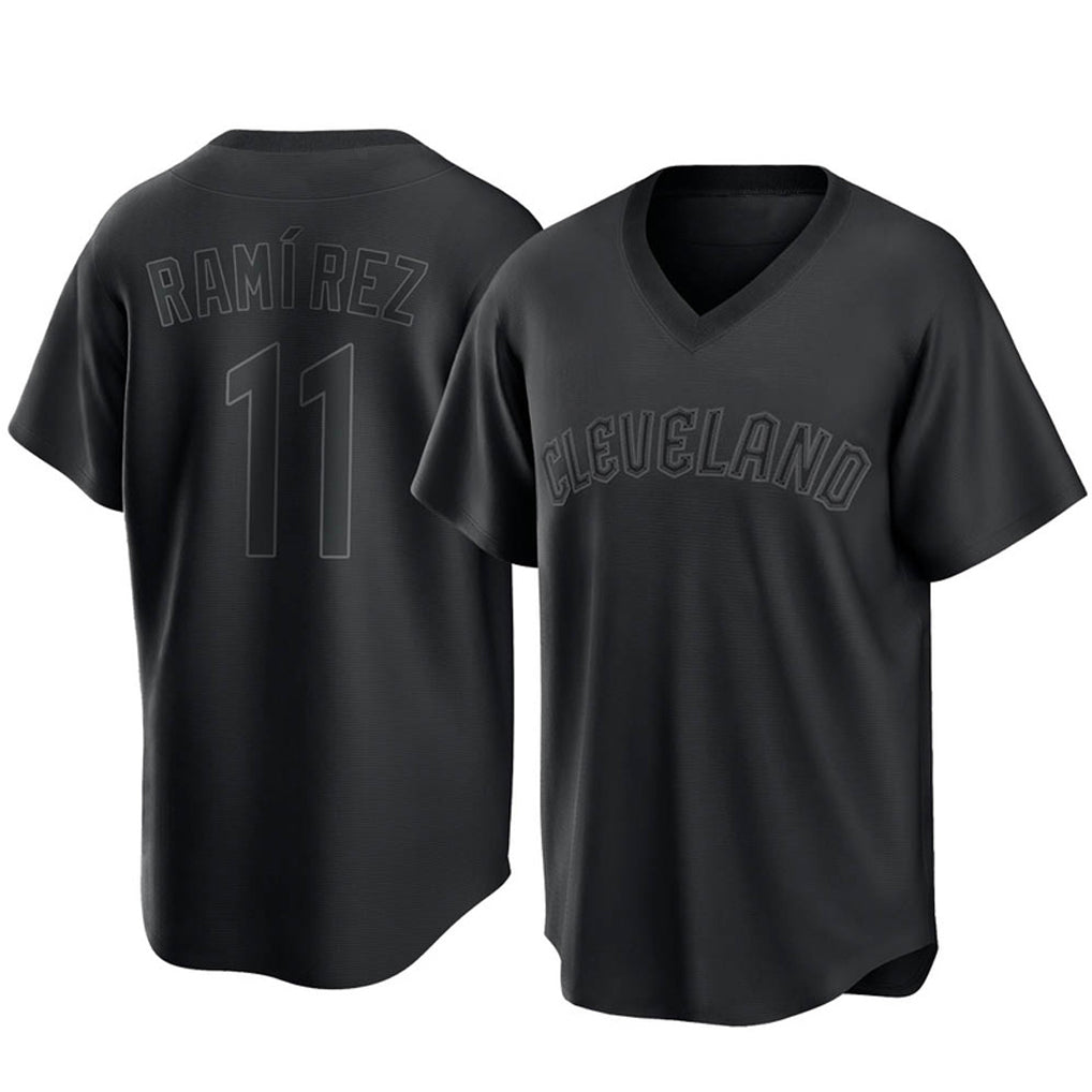 Crovyle C.Guardians #11 Jose Ramirez Player Black T-shirt Home Game Stitched Jerseys