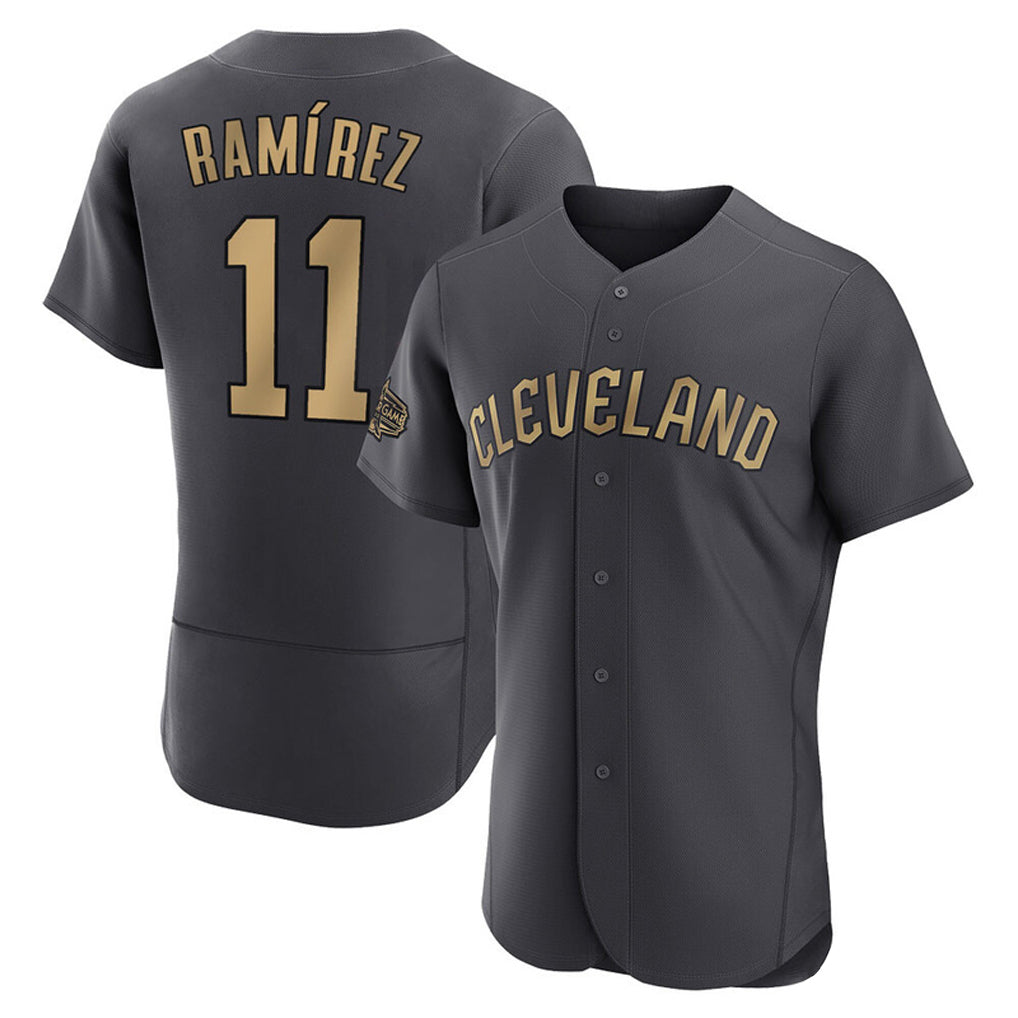 Crovyle C.Guardians #11 Jose Ramirez Player Charcoal All-Star Limited Elite Home Stitched Jerseys