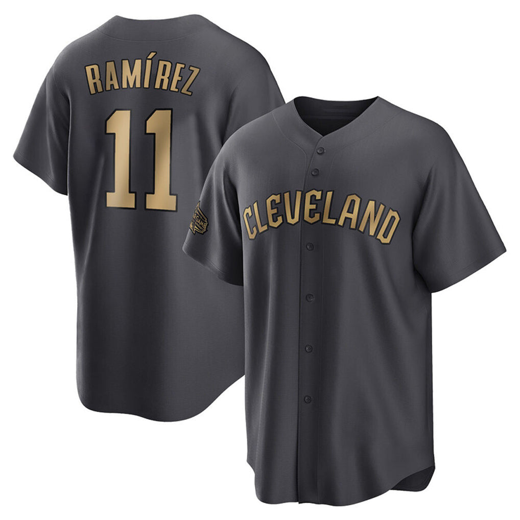 Crovyle C.Guardians #11 Jose Ramirez Player Charcoal All-Star Limited Home Stitched Jerseys