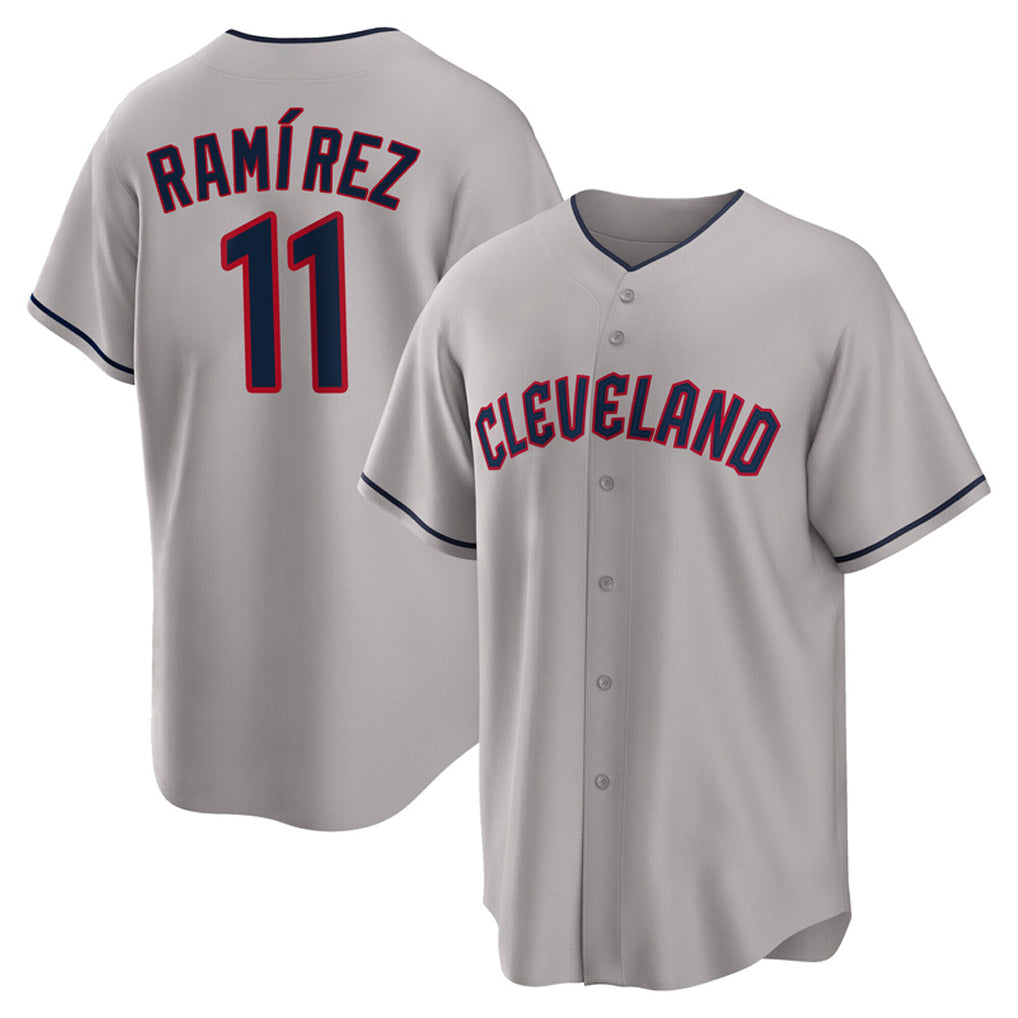 Crovyle C.Guardians #11 Jose Ramirez Player Gray Game Home Stitched Jerseys