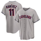 Crovyle C.Guardians #11 Jose Ramirez Player Gray Game Home Stitched Jerseys