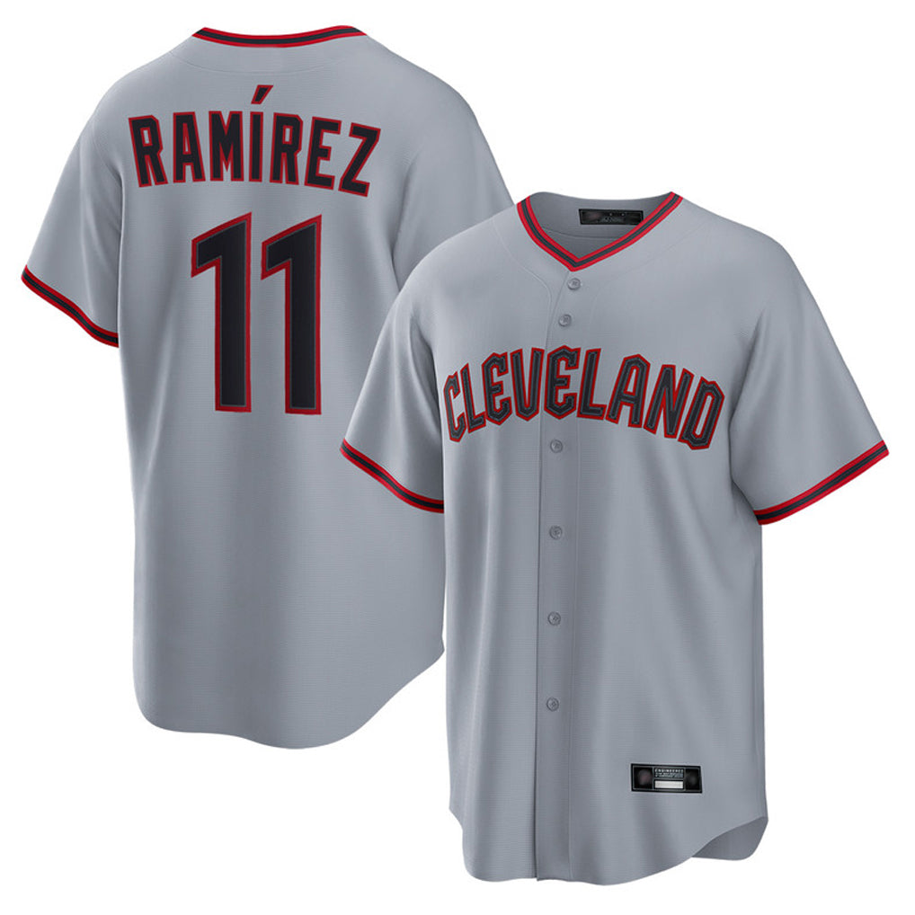 Crovyle C.Guardians #11 Jose Ramirez Player Gray Home Game Stitched Jerseys