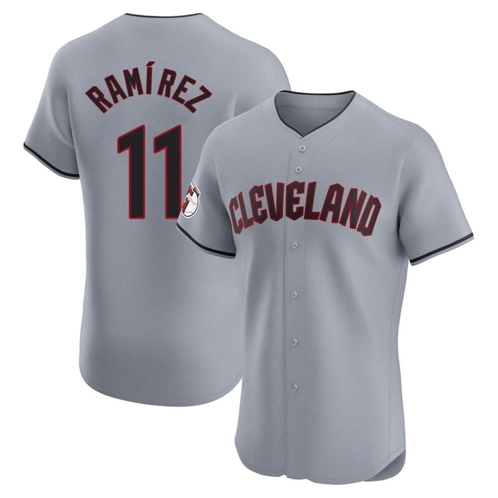 Crovyle C.Guardians #11 Jose Ramirez Player Gray Road Limited Elite Home Stitched Jerseys