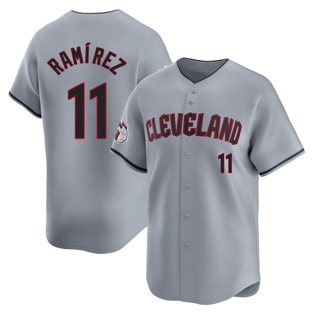 Crovyle C.Guardians #11 Jose Ramirez Player Gray Road Limited Home Stitched Jerseys