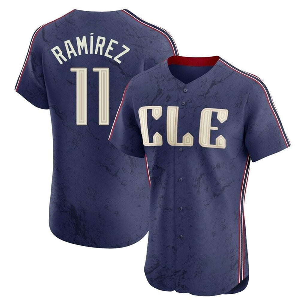 Crovyle C.Guardians #11 Jose Ramirez Player Navy City Connect Limited Elite Home Stitched Jerseys