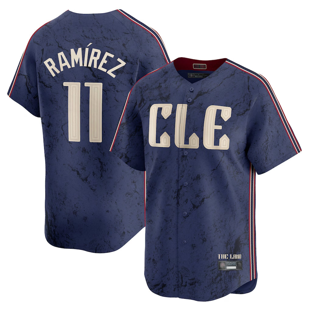 Crovyle C.Guardians #11 Jose Ramirez Player Navy City Connect Limited Home Stitched Jerseys