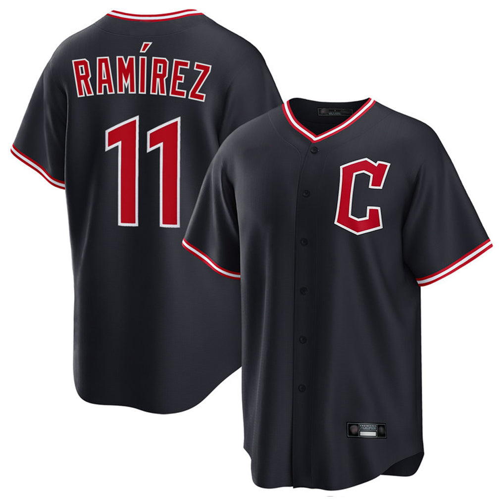Crovyle C.Guardians #11 Jose Ramirez Player Navy Home Game Stitched Jerseys