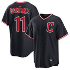 Crovyle C.Guardians #11 Jose Ramirez Player Navy Home Game Stitched Jerseys