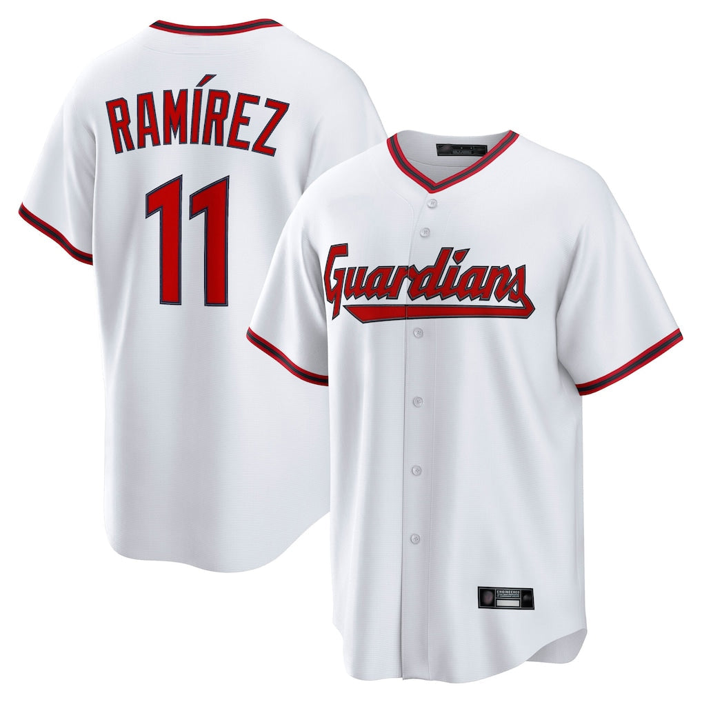 Crovyle C.Guardians #11 Jose Ramirez Player White Game Home Stitched Jerseys