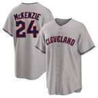 Crovyle C.Guardians #24 Triston McKenzie Player Gray Game Home Stitched Jerseys