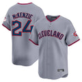 Crovyle C.Guardians #24 Triston McKenzie Player Gray Road Limited Home Game Stitched Jerseys
