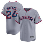 Crovyle C.Guardians #24 Triston McKenzie Player Gray Road Limited Home Game Stitched Jerseys