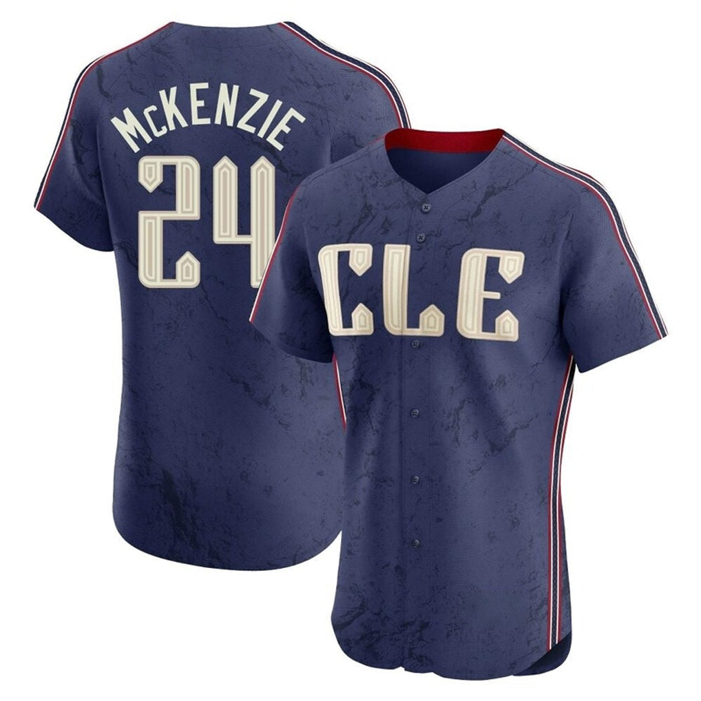 Crovyle C.Guardians #24 Triston McKenzie Player Navy City Connect Limited Elite Home Stitched Jerseys