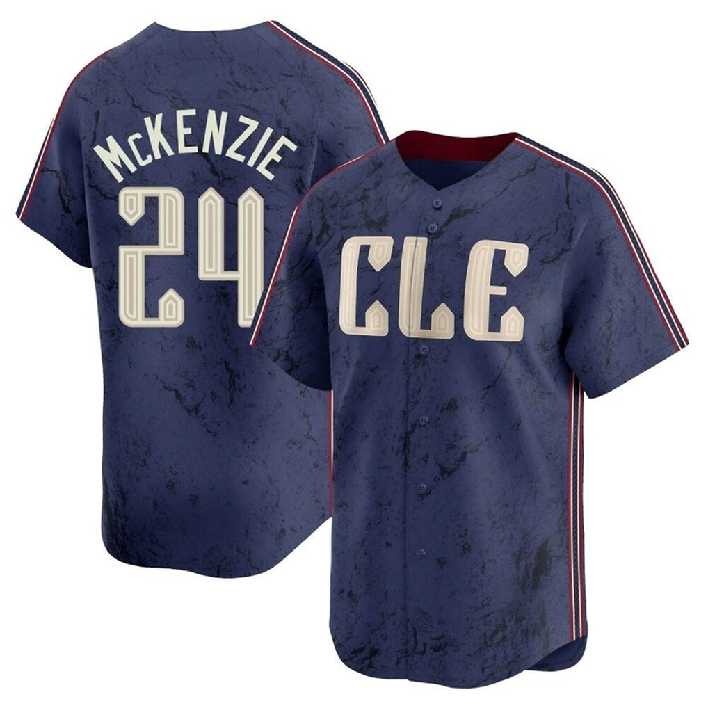 Crovyle C.Guardians #24 Triston McKenzie Player Navy City Connect Limited Home Stitched Jerseys