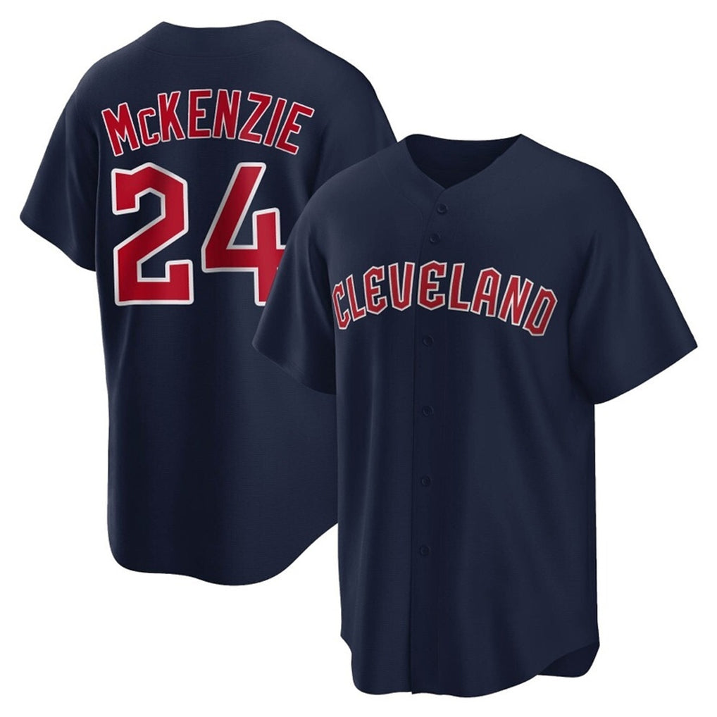 Crovyle C.Guardians #24 Triston McKenzie Player Navy Game Home Stitched Jerseys