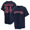Crovyle C.Guardians #24 Triston McKenzie Player Navy Game Home Stitched Jerseys