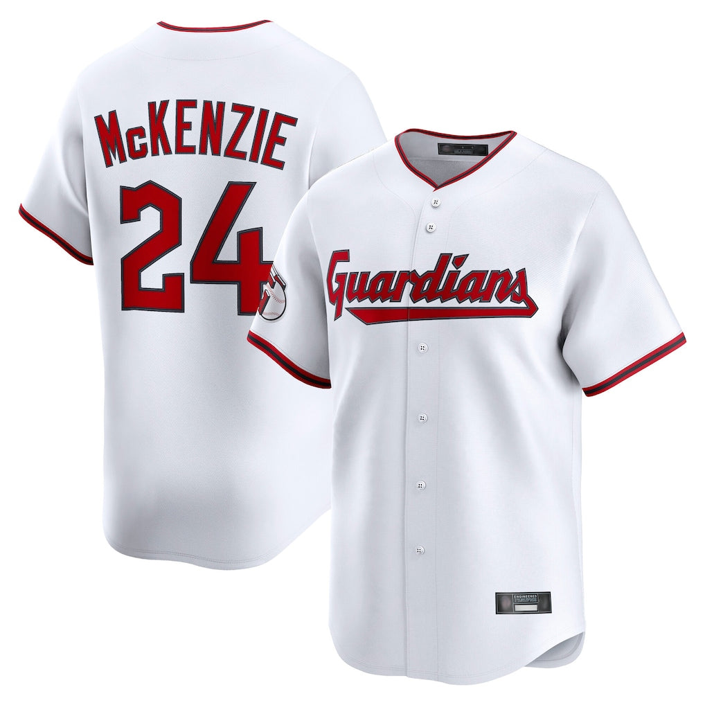 Crovyle C.Guardians #24 Triston McKenzie Player White Limited Home Game Stitched Jerseys