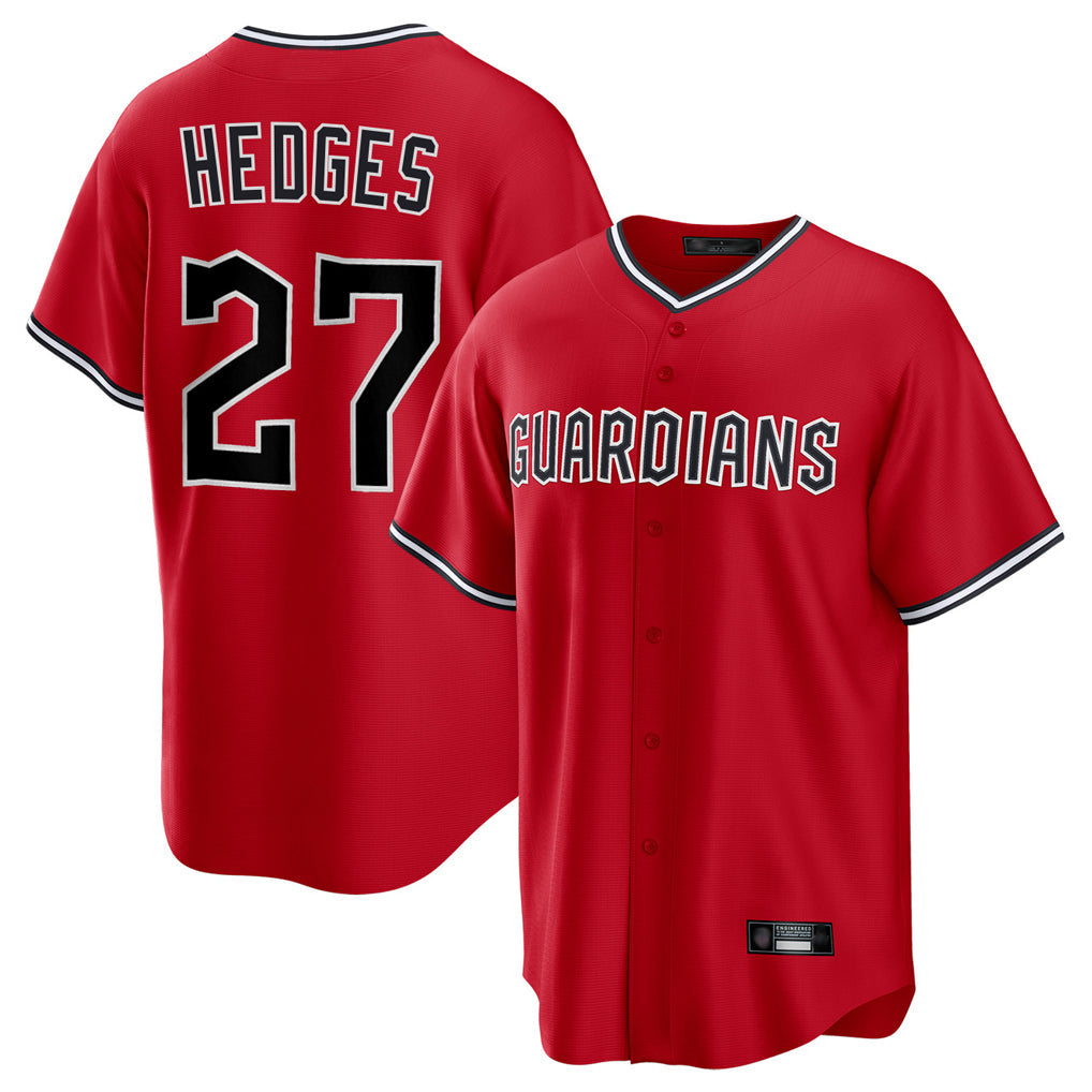 Crovyle C.Guardians #27 Austin Hedges Player Red Home Game Stitched Jerseys