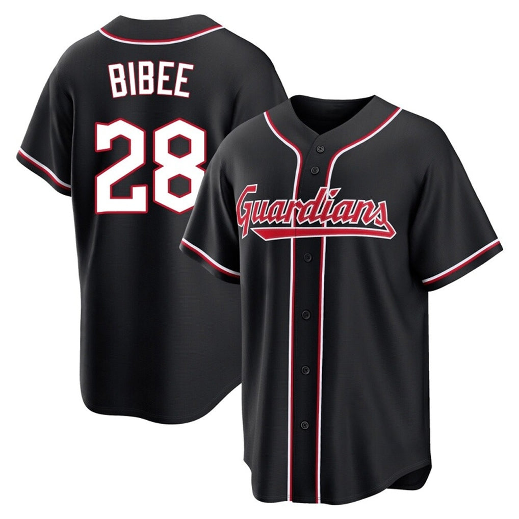 Crovyle C.Guardians #28 Tanner Bibee Player Black Fashion Out Home Game Stitched Jerseys