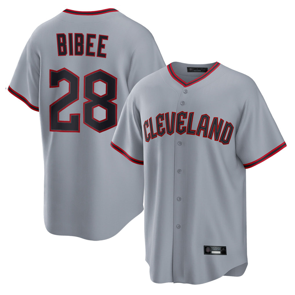 Crovyle C.Guardians #28 Tanner Bibee Player Gray Home Game Stitched Jerseys