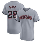 Crovyle C.Guardians #28 Tanner Bibee Player Gray Road Limited Elite Home Stitched Jerseys