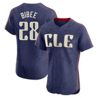 Crovyle C.Guardians #28 Tanner Bibee Player Navy City Connect Limited Elite Home Stitched Jerseys