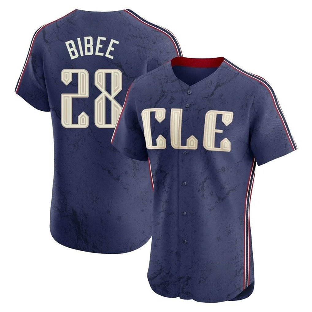 Crovyle C.Guardians #28 Tanner Bibee Player Navy City Connect Limited Elite Home Stitched Jerseys