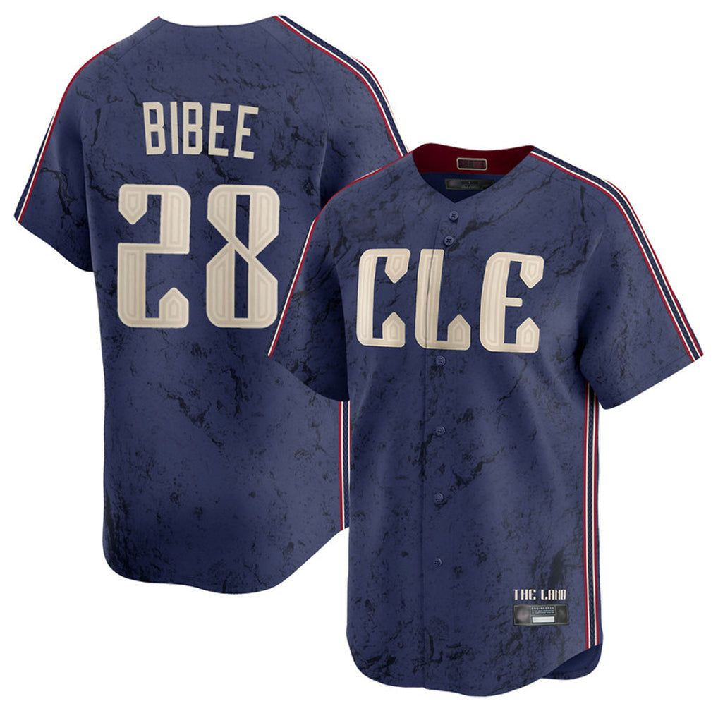 Crovyle C.Guardians #28 Tanner Bibee Player Navy City Connect Limited Home Stitched Jerseys