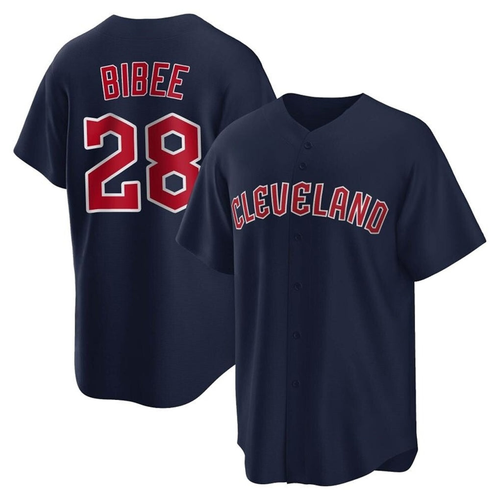 Crovyle C.Guardians #28 Tanner Bibee Player Navy Game Home Stitched Jerseys