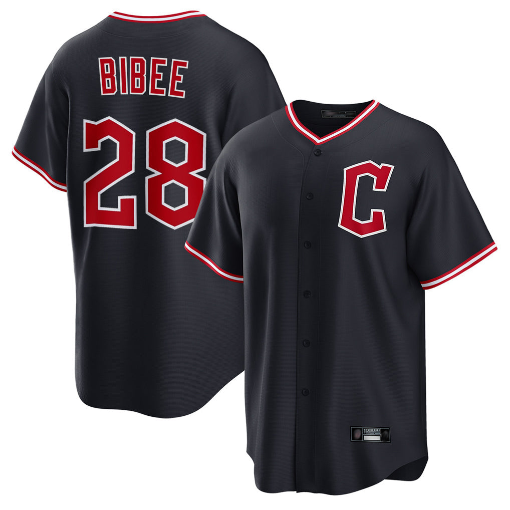 Crovyle C.Guardians #28 Tanner Bibee Player Navy Home Game Stitched Jerseys