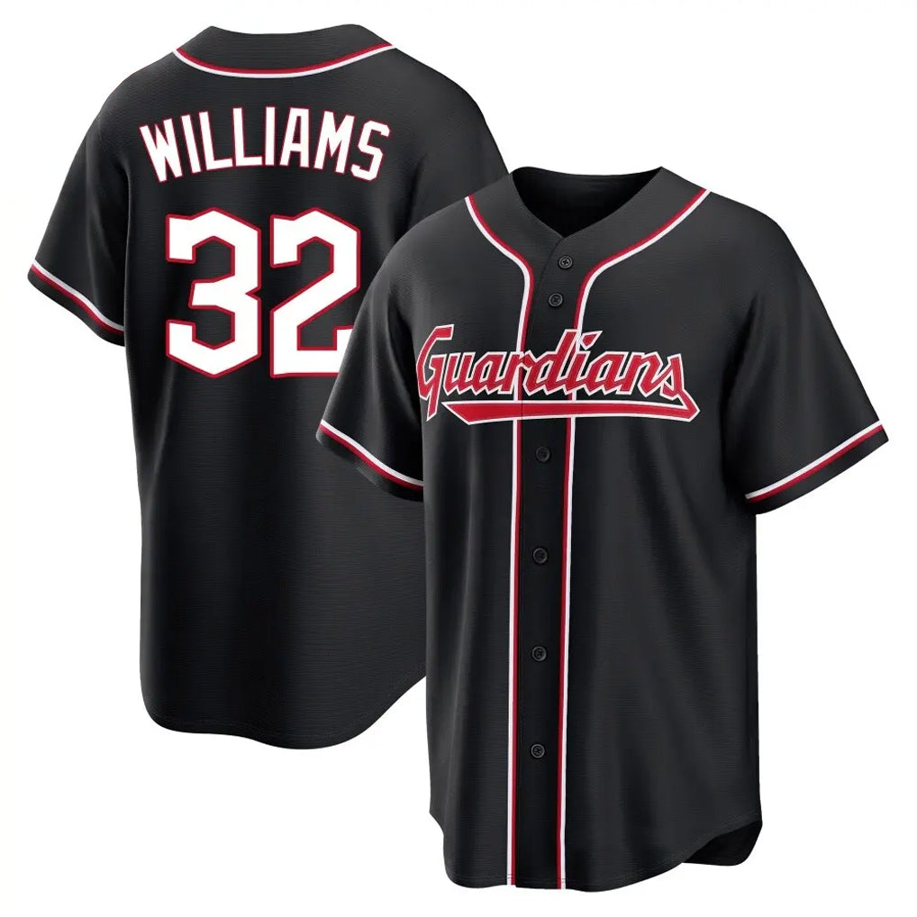 Crovyle C.Guardians #32 Gavin Williams Player Black Fashion Out Home Game Stitched Jerseys