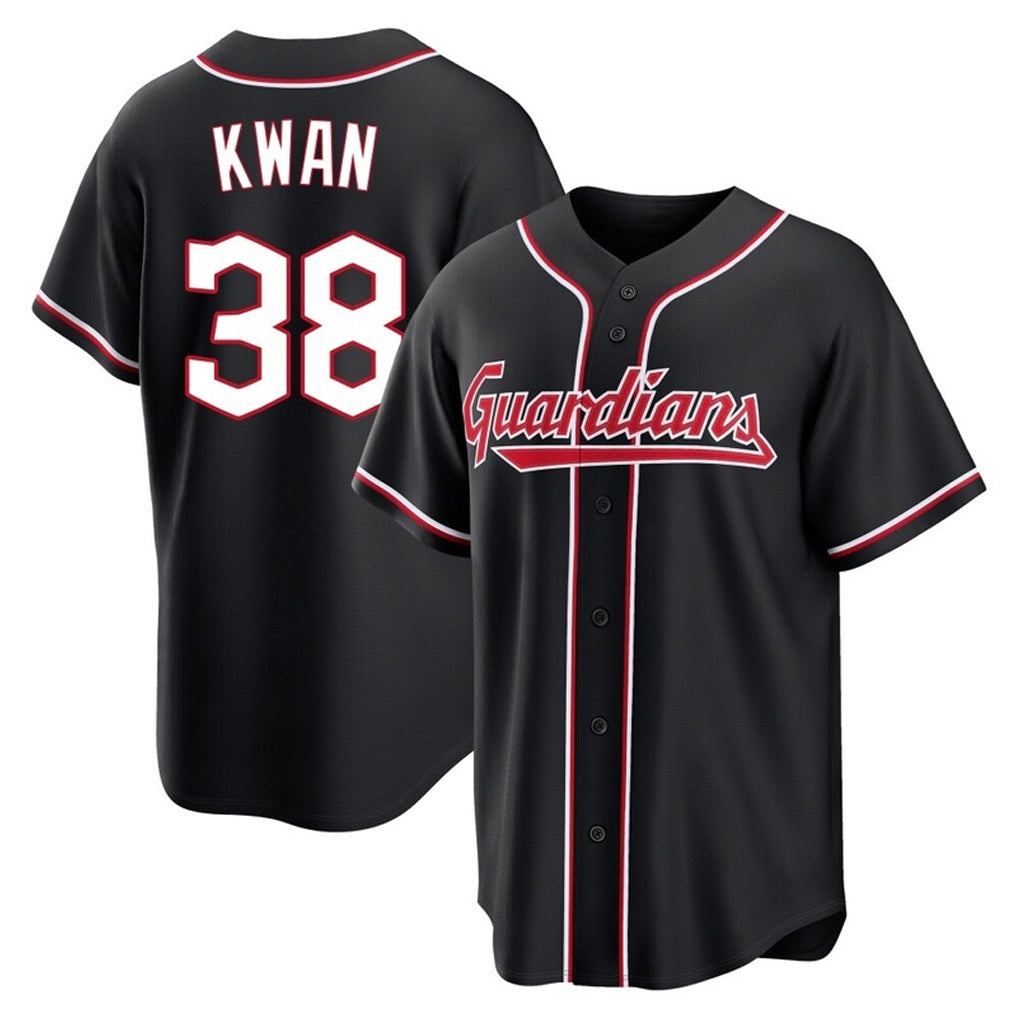 Crovyle C.Guardians #38 Steven Kwan Player Black Fashion Out Home Game Stitched Jerseys