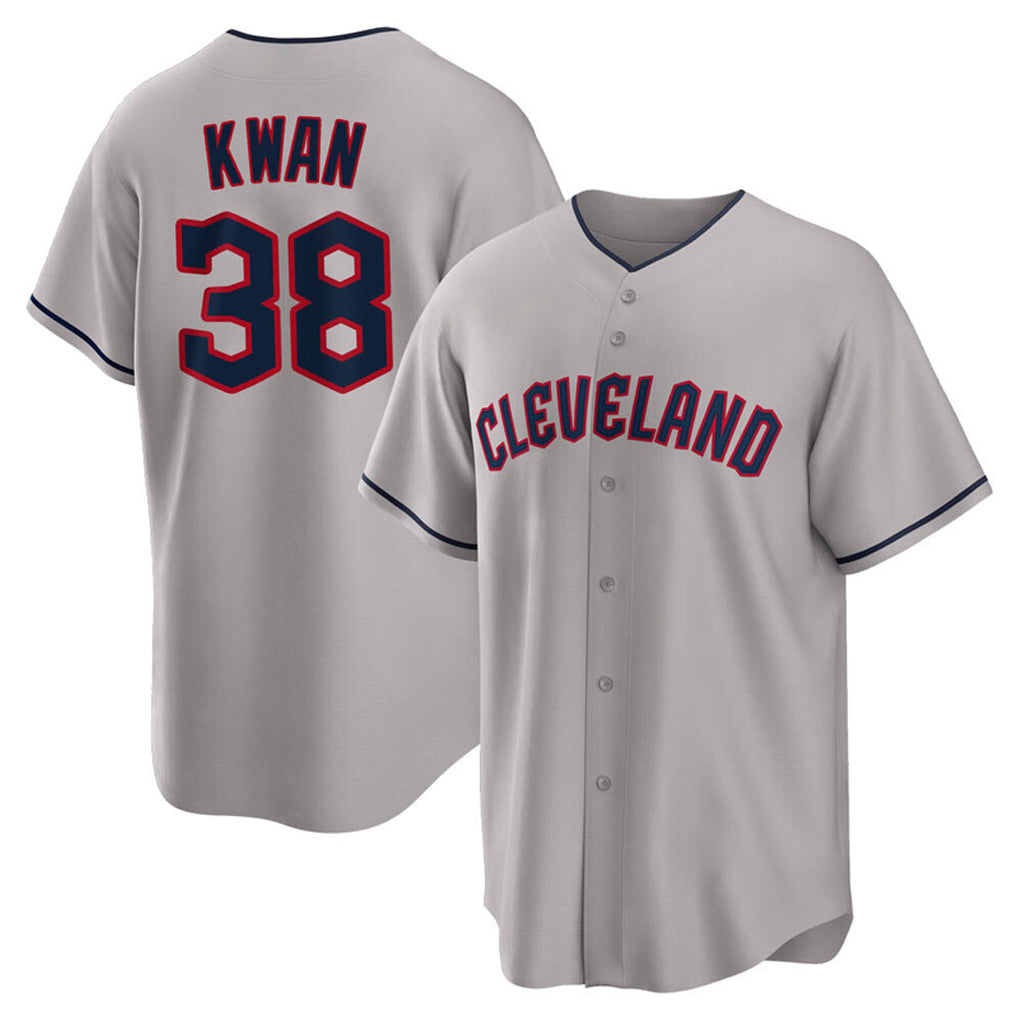 Crovyle C.Guardians #38 Steven Kwan Player Gray Game Home Stitched Jerseys