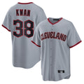 Crovyle C.Guardians #38 Steven Kwan Player Gray Home Game Stitched Jerseys