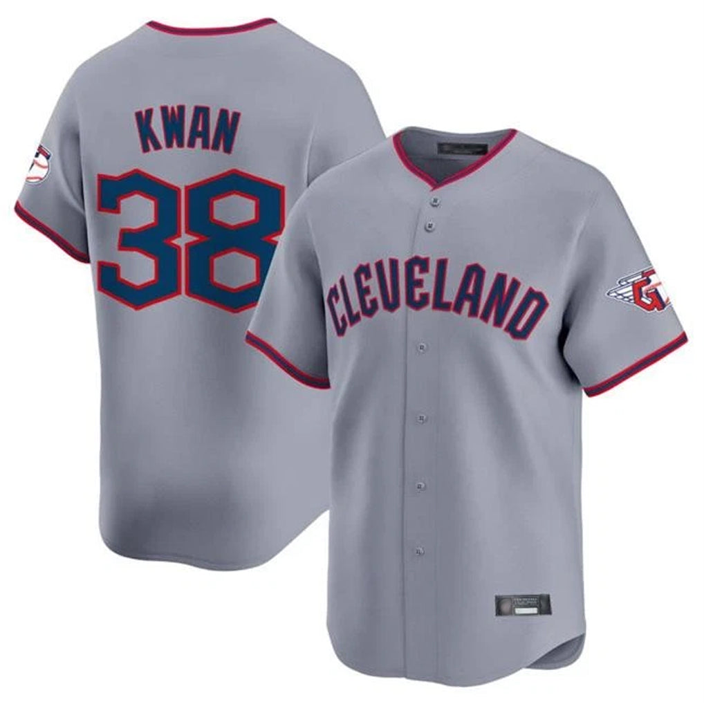 Crovyle C.Guardians #38 Steven Kwan Player Gray Road Limited Home Game Stitched Jerseys