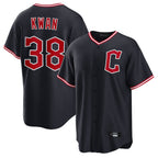 Crovyle C.Guardians #38 Steven Kwan Player Navy Home Game Stitched Jerseys