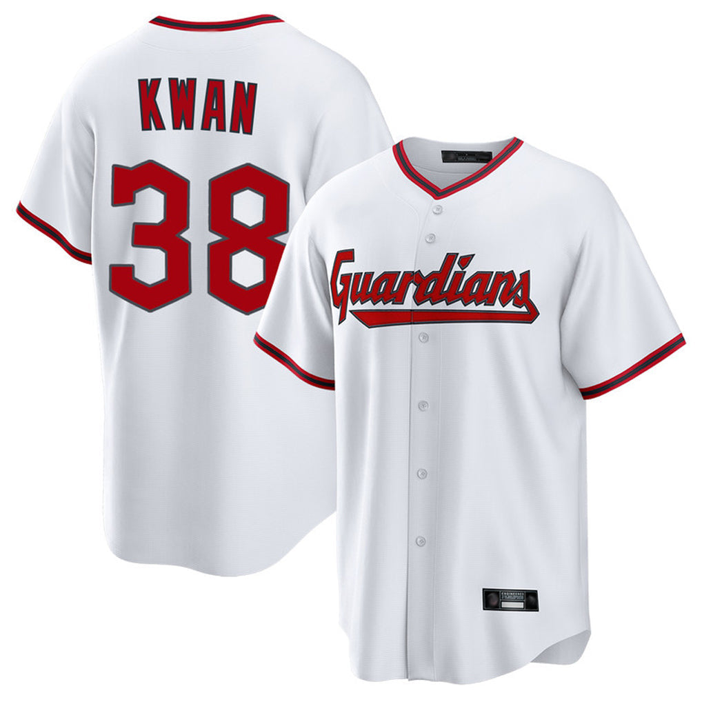 Crovyle C.Guardians #38 Steven Kwan Player White Game Home Stitched Jerseys