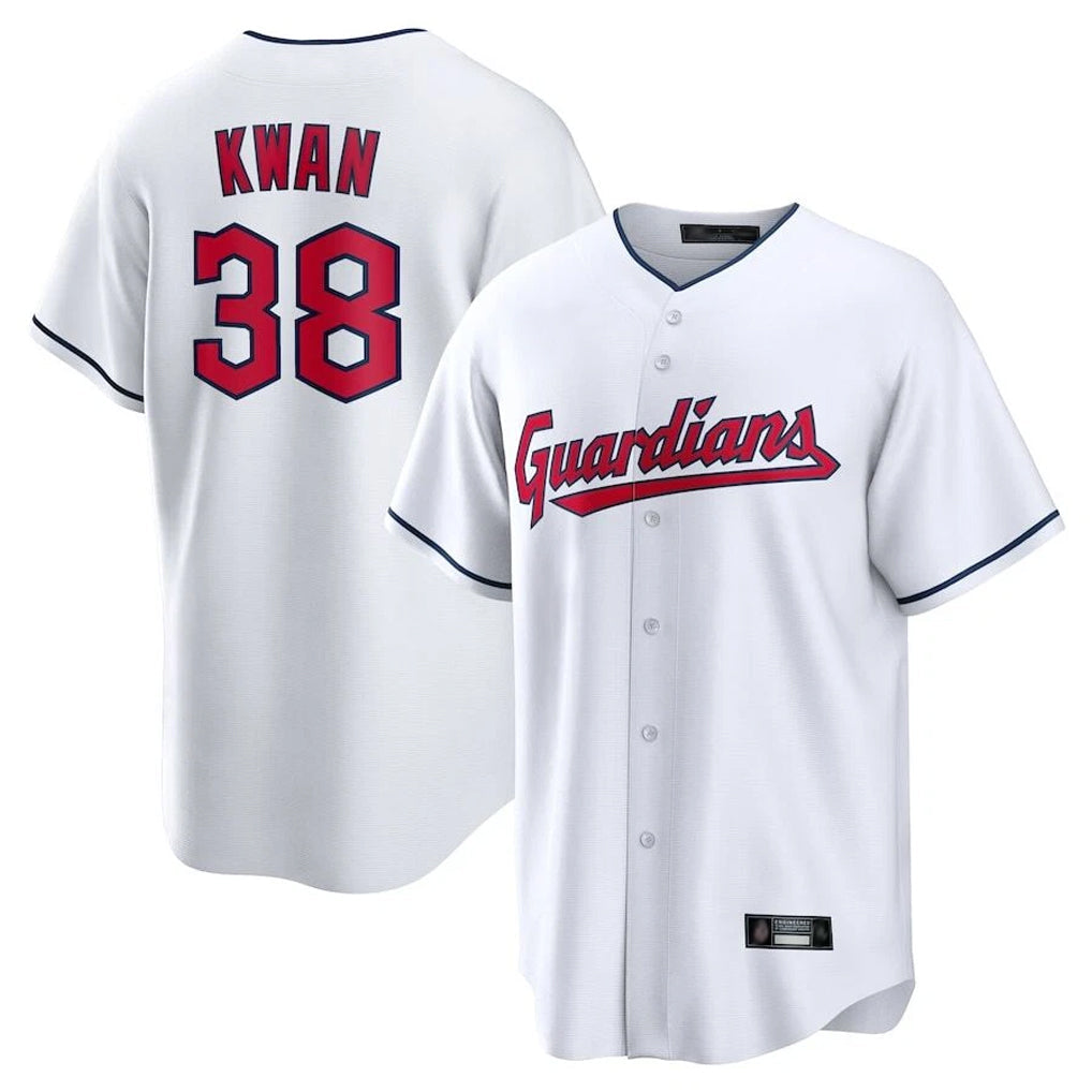 Crovyle C.Guardians #38 Steven Kwan Player White Home Game Stitched Jerseys