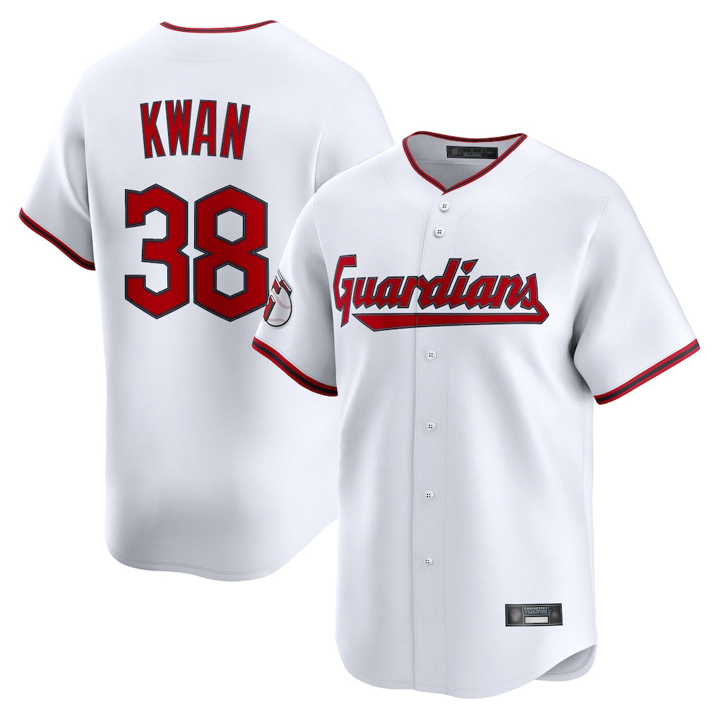 Crovyle C.Guardians #38 Steven Kwan Player White Limited Home Game Stitched Jerseys