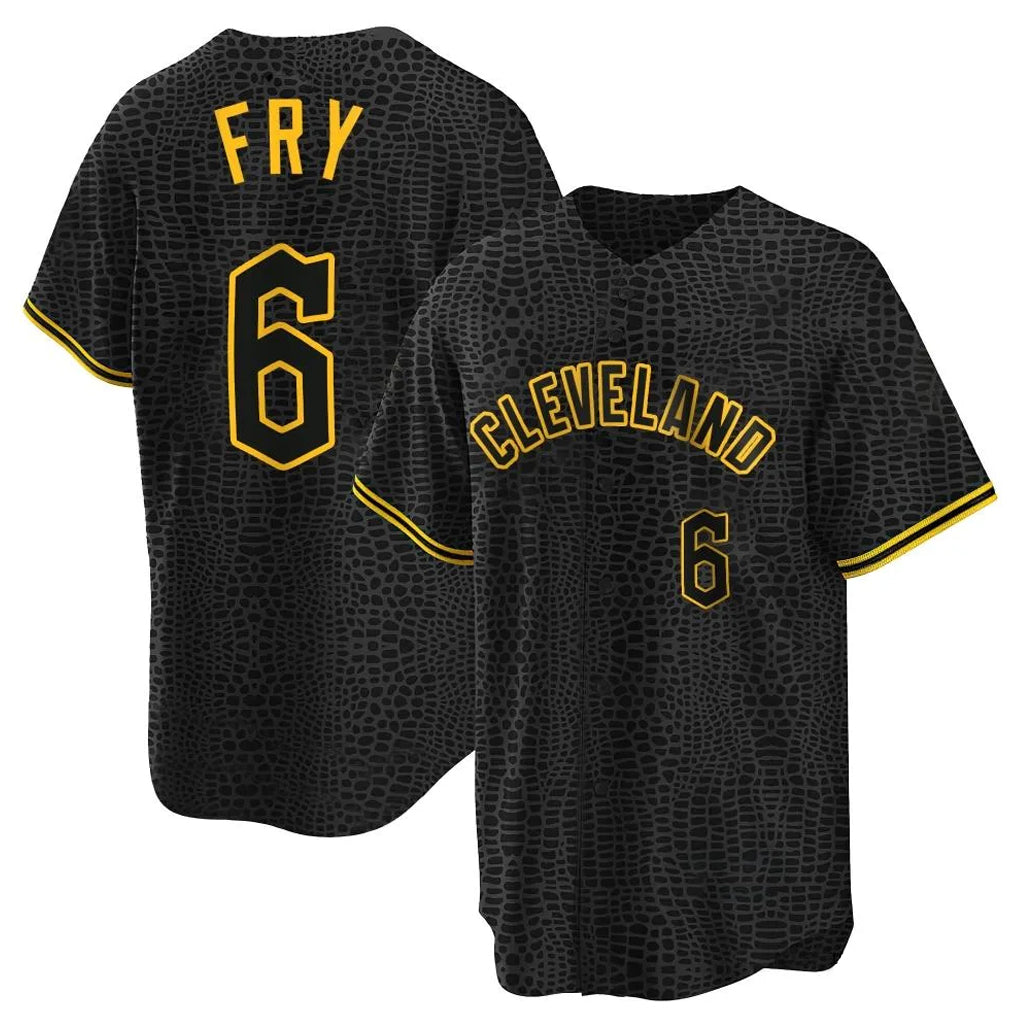 Crovyle C.Guardians #6 David Fry Player Black Snake Skin City Home Game Stitched Jerseys