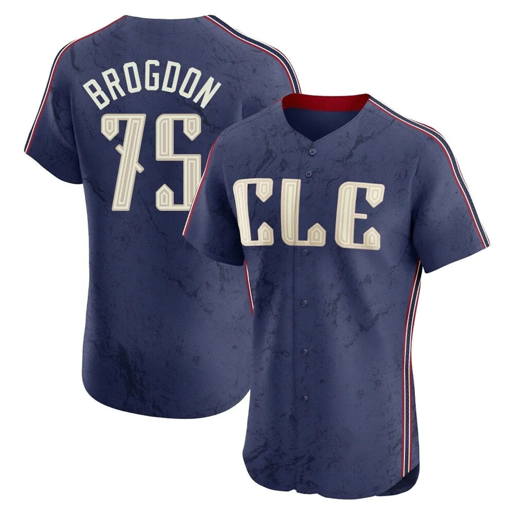 Crovyle C.Guardians #75 Connor Brogdon Player Navy City Connect Limited Elite Home Stitched Jerseys